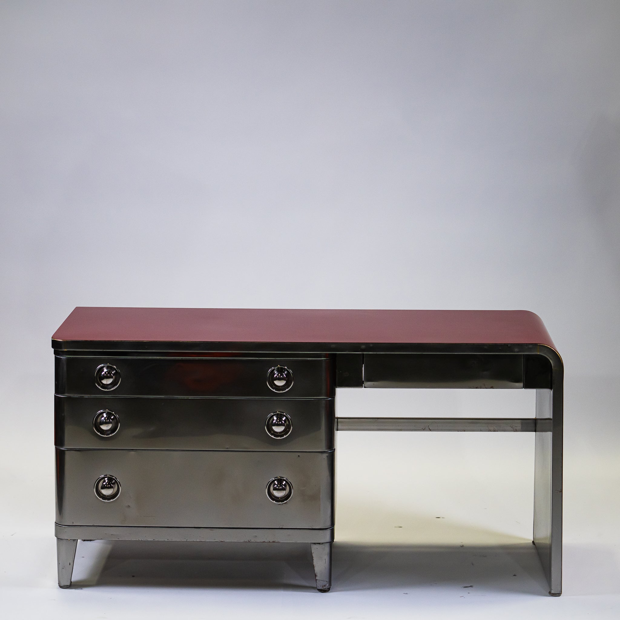 Norman Bel Geddes Red Steel Desk