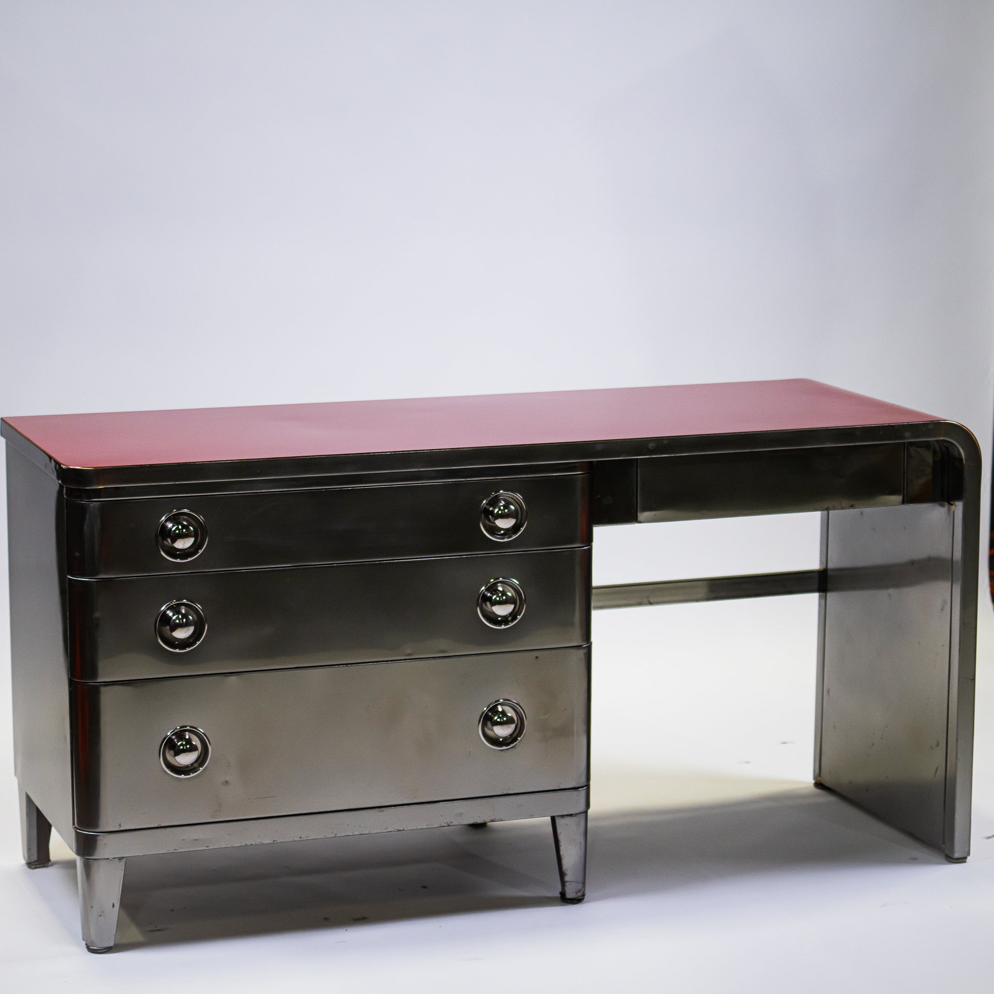 Norman Bel Geddes Red Steel Desk