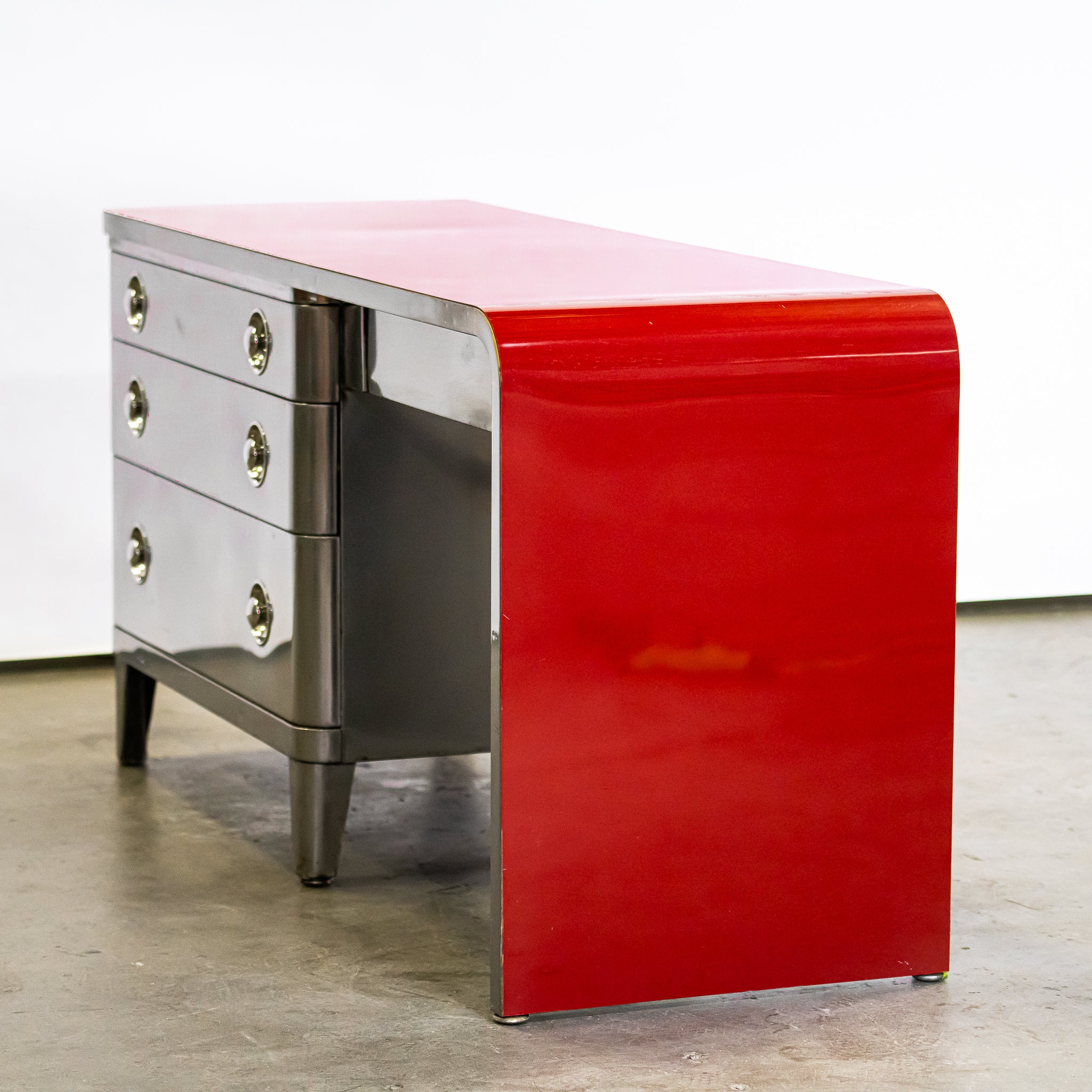 Norman Bel Geddes Red Steel Desk