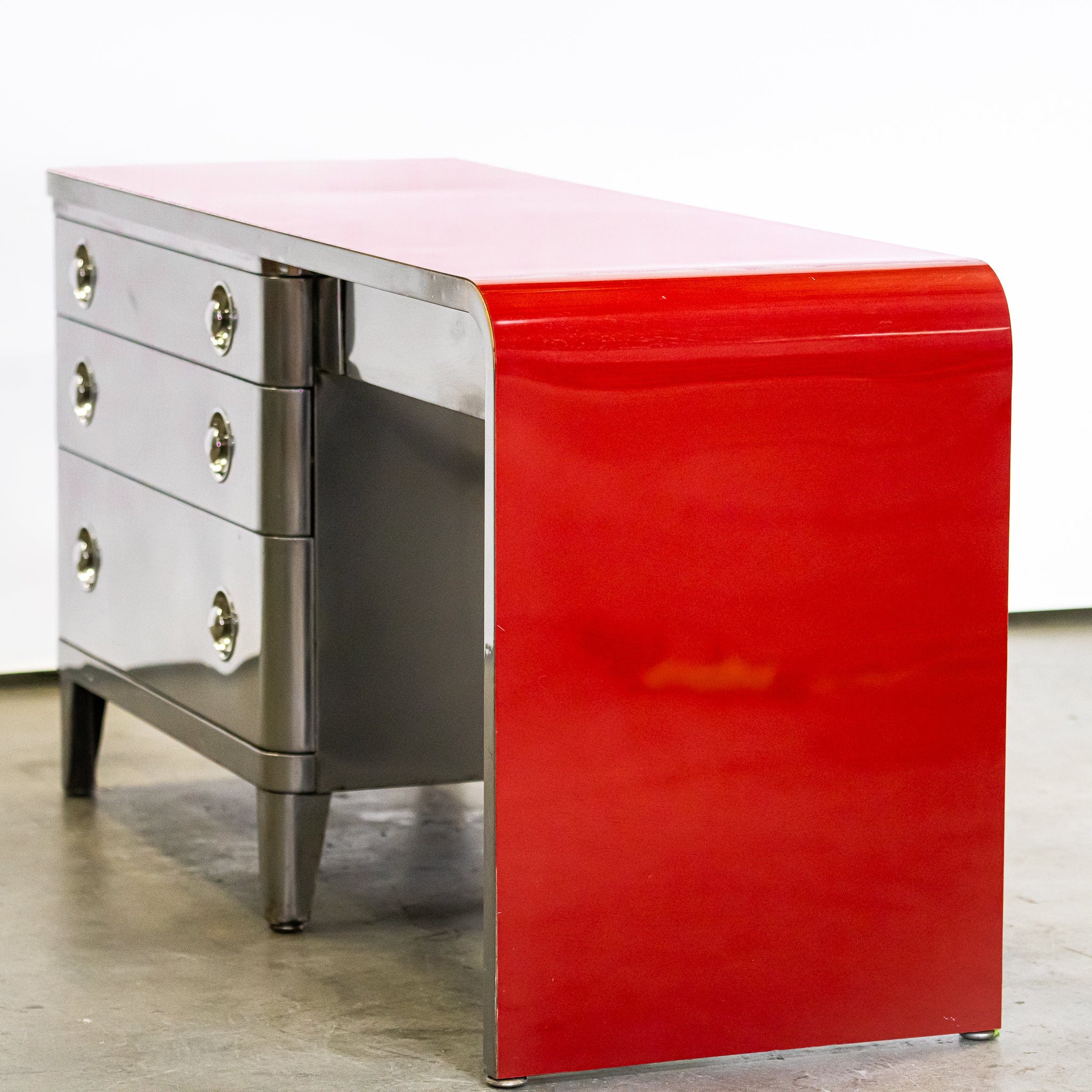 Norman Bel Geddes Red Steel Desk