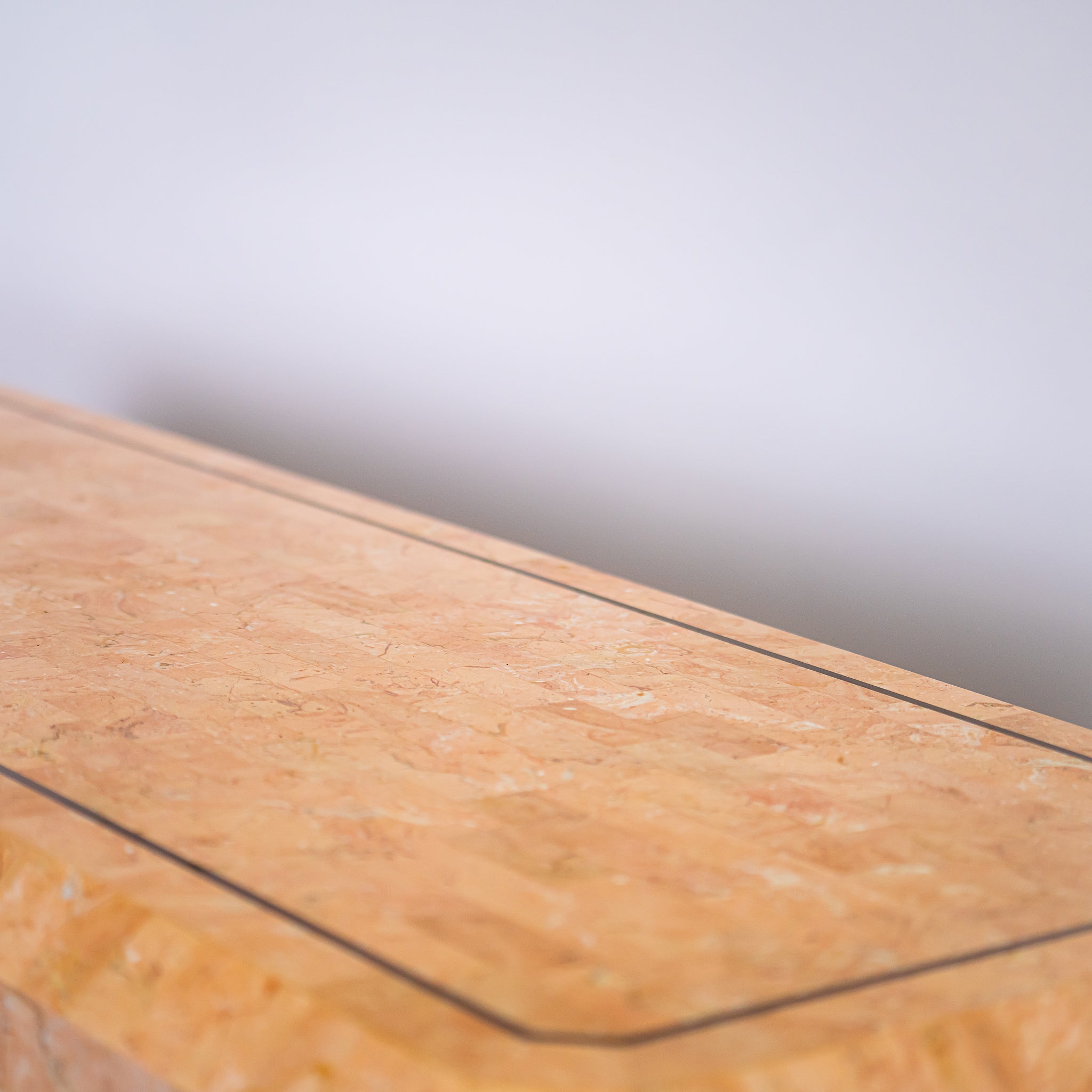 Tessellated Stone Console Table - Pink/Coral